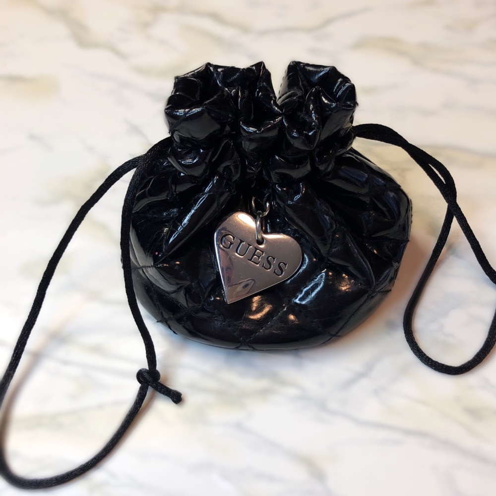 Guess • Small black tie up bag